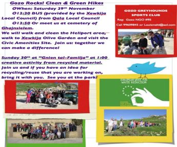 Gozo-Rocks Clean & Green events for the European Week for Waste Reduction
