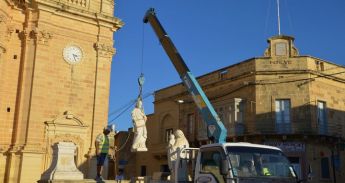 Restoration project gets underway on the parvis of Xaghra Parish Church