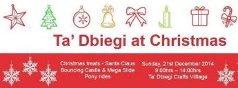 Ta’ Dbiegj Craft Village open Sunday with Christmas events for the family