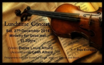 Lunchtime concert for the festive season at the Ministry for Gozo Hall