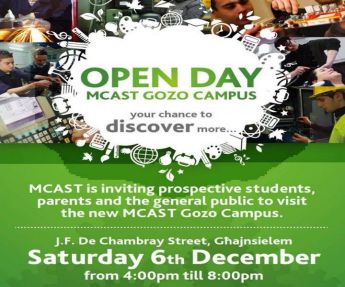 MCAST Gozo ‘Open Day’ for prospective students, parents & the general public MCAST Gozo ‘Open Day’ for prospective students, parents & the general public