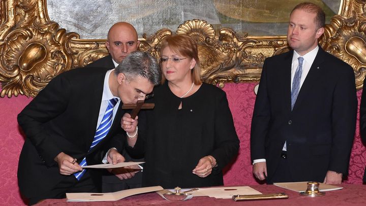 Carmelo Abela sworn is as new Home Affairs Minister, Manuel Mallia dismissed