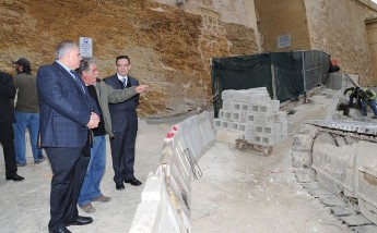 A visit to the Cittadella works by Minister for Gozo Anton Refalo