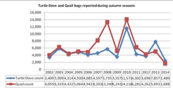 6,746 hunters did not report any Turtle Doves or Quails hunted in autumn
