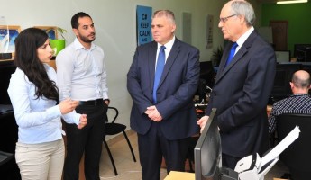 Ministers Anton Refalo and Edward Scicluna visit Thynk Software in Gozo
