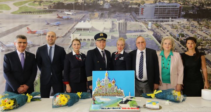 Transaero Airlines inaugurates its first flight from Moscow to Malta