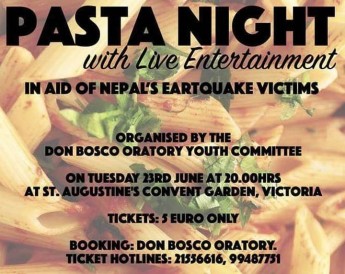 Pasta night with entertainment in aid of Nepal’s earthquake victims