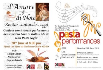 Pasta and Performances- This coming Saturday in Gharb Square