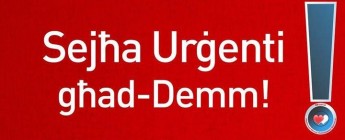 Blood Bank issues urgent call: Blood Donations in Gozo today 1-5pm