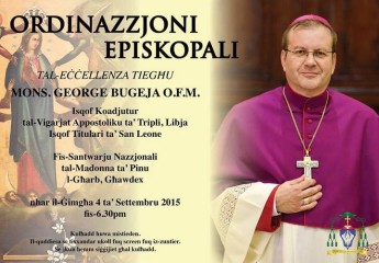 Episcopal Ordination of Fr George Bugeja OFM takes place on Friday Episcopal Ordination of Fr George Bugeja OFM takes place on Friday