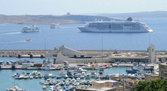 Gozo Minister Anton Refalo visits luxury cruise liner Europa 2