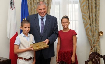Young hero Karl Curmi welcomed by the Minister for Gozo
