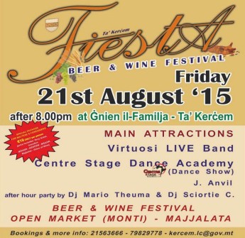 Kercem Fiesta for all the family at Gnien il-Familja on Friday