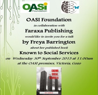 Known to Social Services: Talk by best-selling author Freya Barrington