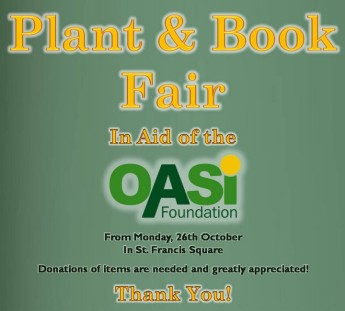 Plant and Book Fair in aid of OASI taking place in Victoria