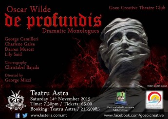 Oscar Wilde’s De Profundis with the Gozo Creative Theatre Club
