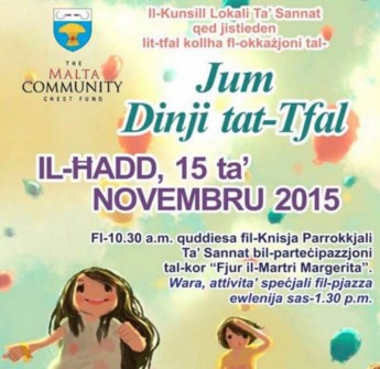 World Children’s Day activities in Sannat this Sunday morning