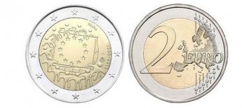 €2 coin commemorates 30th anniversary of the EU Flag
