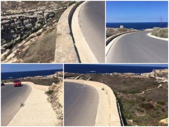 San Lawrenz Council warns of danger to drivers on Dwejra road