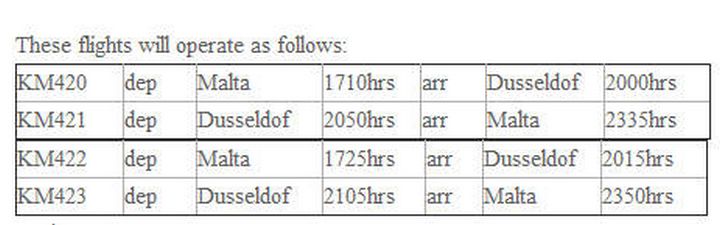 Air Malta’s alternative flight arrangements to and from Brussels