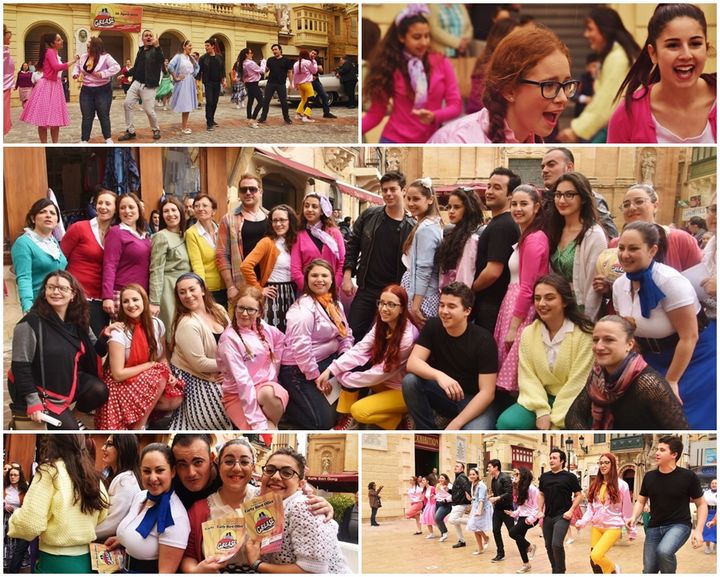 Cast members perform excerpts from the musical Grease in Victoria