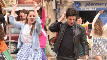 Cast members perform excerpts from the musical Grease in Victoria