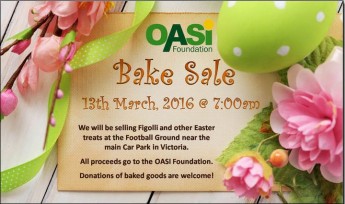 OASI Foundation Easter Bake Sale at Sunday’s Charity Fair in Victoria