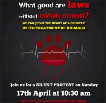 Silent protest taking place on Sunday in favour of animal welfare