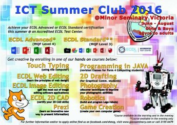 Minor Seminary ICT Summer Club 2016 gets underway in July Minor Seminary ICT Summer Club 2016 gets underway in July
