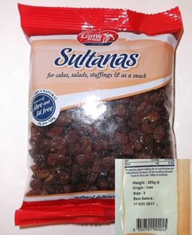 Environmental Health warning on Lamb Brand sultanas Environmental Health warning on Lamb Brand sultanas