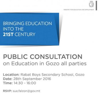 Bringing Education into the 21st century – Gozo Public Consultation