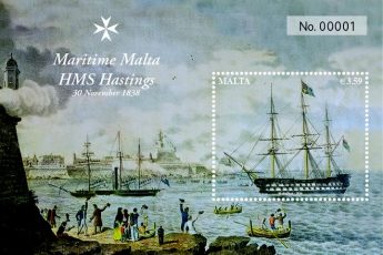 Postage stamp issue: Maritime Malta Series IV HMS Hastings