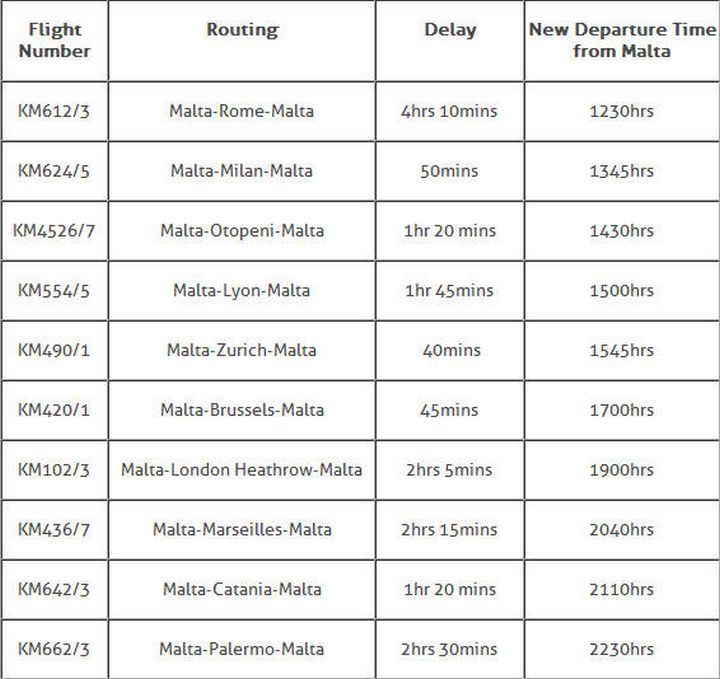 Several Air Malta flights delayed due to bird strike incident