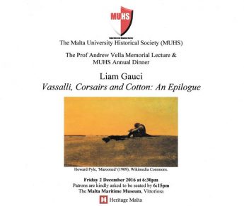 Malta University Historical Society Lecture and Annual Dinner