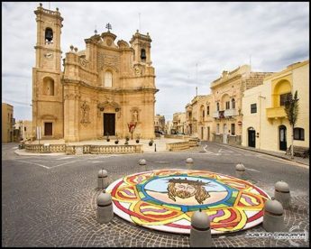 Infiorata designs in salt of the Passion of Christ on display in Gharb