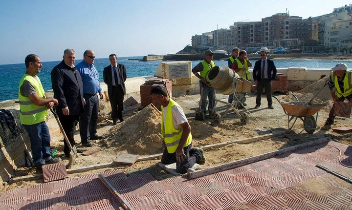 Embellishments works on Marsalforn promenade neari