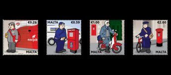 Postal uniforms stamp set from MaltaPost featuring `Peppi Pustier’