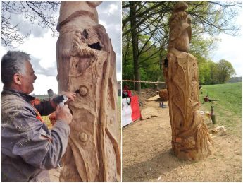 Sculptor Mario Agius presents public sculpture in wood for the city of Beesel
