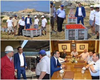 PS Clint Camilleri visits Magro’s tomato fields and tomato plant