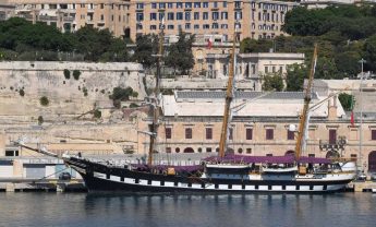 Italian navy sailing training ship in Valletta, public invited to visit