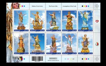 Maltese Festa stamp issue: 10 statues of the Assumption of Our Lady