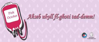 Pink October – Blood donation session at Gozo Hospital on Sunday