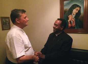 Bishop Markos Ghebremedhin visits Gozo Bishop Mario Grech
