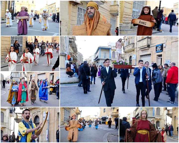Large crowds welcome the Xaghra Children's Passion Pageant