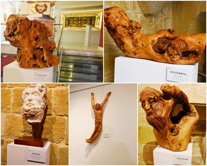 Sculptures by Gozitan artist Mario Agius on display at Il-Hagar