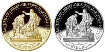 New coin features Giuseppe Mazzuoli’s sculpture The Baptism of Christ