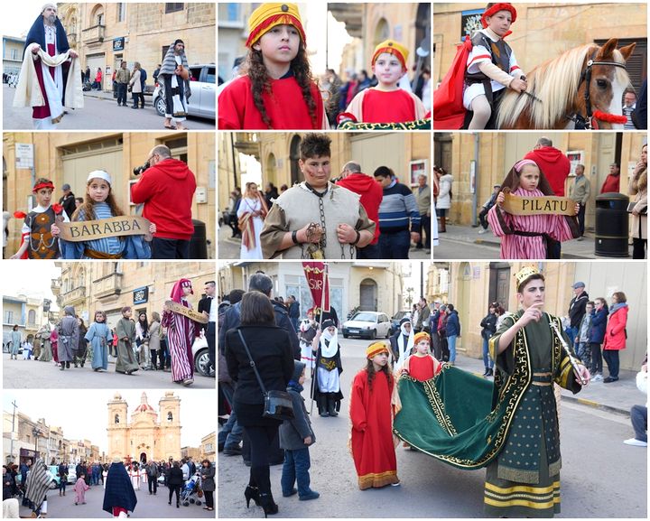 Large crowds welcome the Xaghra Children's Passion Pageant