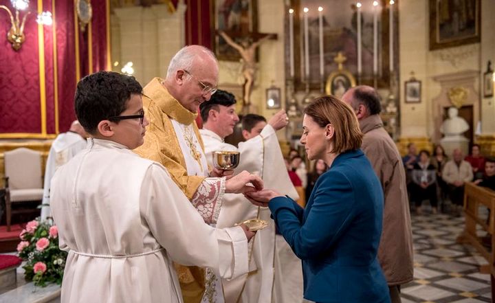 Archbishop Mons Alfred Xuereb celebrates Mass in Fontana