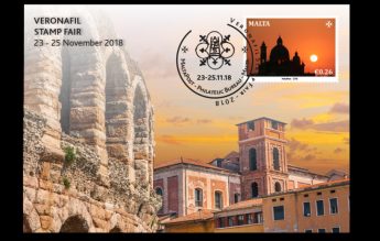 MaltaPost occasion card to mark the Verona stamp exhibition MaltaPost occasion card to mark the Verona stamp exhibition