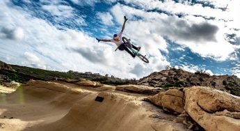 Pro-BMX rider Daniel Wedemeijer rides at Reqqa Point in Gozo